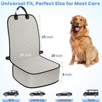 Dog Car Seat Covers, Waterproof Front Seat Cover for Dogs, Scratch-Proof, Nonslip Pet Passenger Seat Cover Protector, Universal Fit for Cars Trucks SUVs (Beige, Large Size)