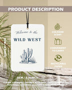 Navy Blue Western Cologne Car Air Freshener 4 Pcs, Retro Cowboy Riding Horse Cactus Hanging Air Freshener for Cars Bathroom Dorm Books Decor, Western Accessories Gifts for Women Men