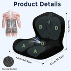 Seat Cushion for Office Chair and Car, L-Shaped Ergonomic Car Seat Cushions, Memory Foam Chair Cushion, Lumbar Support Pillow for Wheelchair, Car, Home, Office, Desk, Black