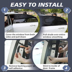 2 Pack Car Window Shades,Super Stretchy Mesh Screen Sun Car Window Shade Mosquito,Stretchy Window Screen for Baby Family Pet UV Protection