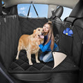 Back Seat Extender for Dogs-Large Space, with Blankets, Hard Bottom Dog Car Seat Cover for Back Seat, Sturdy Backseat Extender for Dogs, Waterproof Dog Hammock for Car, SUV, Truck, Black