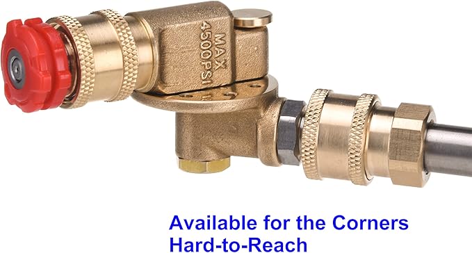 PWACCS Pressure Washer Pivoting Coupler Kit, 240 Degree Rotation, Pressure Washer Accessories Kit Including Gutter Cleaner Attachment and 7 Spray Nozzle Tips with Holder, 1/4" Quick Connect, 4500 PSI