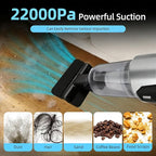 Handheld Car Vacuum Cleaner, 22000Pa High Power Hand Held Vacuum Cordless, 9-in-1 Car Vacuum Portable Cordless, 120W Handheld Vacuum with Multi-Nozzles for Auto, Home, Office, Pet
