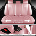 Pink Car Seat Covers Fit for Corolla Cross RAV4 Kona HR-V CRV UX,Waterproof and Breathable Automotive Seat Covers Full Set, Front and Rear Leather Seat Covers.