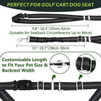 Golf Cart Dog Seat Leash, Pet Dog Seat Belt Harness for Golf Cart, with Adjustable Straps, Prevents Falls & Injuries, Black