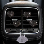 4Pc Black Heart Air Vent Clips,Car Air Fresheners Vents Clips Car Diffuser Diamond Car Interior Decor Charm Cute Car Accessories Interior Accessories