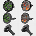 2 Pieces 316l Car Aromatherapy Essential Oil Diffuser Air Freshener with Vent Clip 48 Felt Pad Christmas Gift for Women Men(Tree and Cloud Tree)