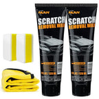 NUAN 2PCS Car Scratch Remover Wax, Universal Premium Polishing Compound for Deep Scratches, 4 fl oz (120 ML), with Sponge and Cloth, Black