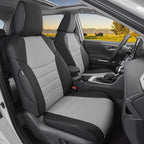 HKZ Fit RAV4 Car Seat Covers Set for 2019 2020 2021 2022 2023 2024 Toyota RAV4 Adventure and TRD-Off Road (Not for Hybrid) - 5 Seats Full Set Leather(Black/Gray)