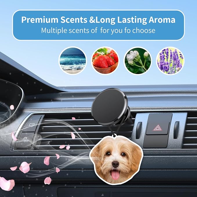 Personalized Photo Car Air Freshener – Custom Double-Sided Print – Fresh Linen Scent – Eco-Friendly, Long-Lasting Fragrance – For Family, Friends, Lovers (Crop)