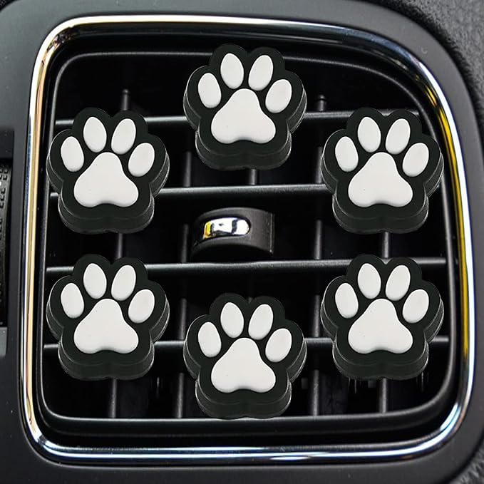 6 Pcs Dog Paw Air Vent Clips, Cute Dog Cat Print Car Air Fresheners Vent Clips Funny Car Decoration Interior Decor Accessories for Women Men