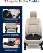 Gel Wedge Car Seat Cushion for Driving Relieves Tailbone Pain, Composite Gel Memory Foam for Cool & Support Comfort, Ergonomic Car Seat Pillow, Elevated Back for Wider Vision, Anti-Slip Design