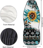 Vatenge Aztec Sunflowers Print Car Seat Cover Front Seats Only Full Set of 2, Universal Bucket High Back Car Front Seat Covers