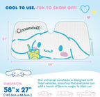 Carbella Cinnamoroll Car Windshield Sun Shade, Official Sanrio Accordion Style Sunshade for Car Window, Cute Kawaii Car Sun Shade Windshield, Cinnamoroll Car Accessories for Women (Lemon Chill)