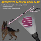 AUBELL Tactical Dog Leash Heavy Duty,4-6ft Reflective Strong No Pull Bungee Leash for Medium Large Dogs with Comfortable Padded Double Handle,Car Seat Belt,360 Degree Rotating Carabiner,Pink