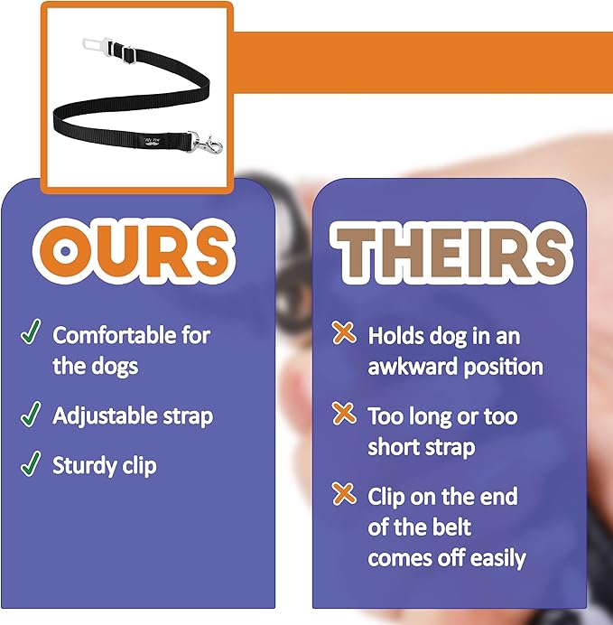 Mr. Pen- Adjustable Dog Seat Belt for Car, 2 Pack, Pet Safety Harness, Car Leash