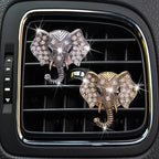 Bling Rhinestone Elephants Head Car Air Vent Clip Dashboard Outlet Clip Air Freshener Vent Clips Decorative Cute Car Decor