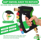 DUSICHIN Short Pressure Washer Gun 4000 PSI High Pressure Water Handle 1/4”Quick Connector,Car Wash Foam Gun Nozzle Tips Holder with Swivel 3/8" Quick Connector,M22-14 mm and M22-15 mm Fitting DUS2902