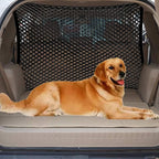 Car Dog Barrier Net, Hook Up Elastic Envelope Luggage Net (47.24" x 33.85") Dual Layer Safety Net for Pet Dog Vehicle Universal Mesh Barrier Guard Blocks Access to Car Front Seats Organiser Bag