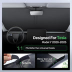 2025 Upgraded Zanch Car Front Windshield Sun Shade- Ultimate UV Protection & Heat Reduction|OEM Design|Innovative No Light Leakage Technology|Fit for Tesla Model Y Juniper