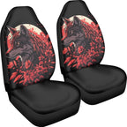 BIGCARJOB Wolves Car Seat Cover Full Set Universal Fit Car Interior Accessories Set Rose Auto Seat Cover Women Auto Interior Seat Protector Saddle Blanket