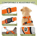 Lukovee Dog Seat Belt for Car, Adjustable Dog Car Harness for Large Medium Small Dogs, Soft Padded & Breathable Mesh Dog Seatbelt with Car Strap and Carabiner (Orange,XXS)