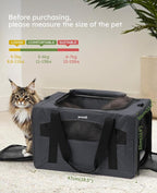 Pecute Cat Carrier Stable XL, Pet Carrier Breathable and Portable, Cat Carriers Bag with Scientific Hidden Partition, Dog Carrier Suitable for Travel and Outing, Gray