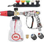 BEAR FORCE High-pressure Water Gun Painted with American-style Elements M22-ID14mm Inlet Max 3000Psi & Foam Cannon 32oz, for Bosch, Nilfisk, Sun Joe, Koblenz, Truper Electric Pressure Washer, Car Wash