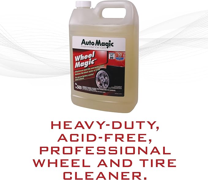 Auto Magic Wheel Magic - Wheel & Tire Cleaner for Removing Brake Dust & Grime - 128 Fl Oz
