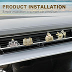 4PCS Bling Air Freshener Vent Clip, Crystal Rhinestone Heels Bag Crown Perfume Bottle Dashboard Air Vent Trim Clips, Cars Accessories Interior Decor (Gold)