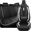 Fit for 98% of Mercedes Benz Car Seat Covers with Headrests, Premium Nappa Leather Seat Cover, Fully Wrapped Protect Modern Style Seat Cover (5-Seat Luxury, Black & White)