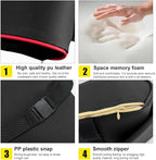 Car Armrest Cushion, Soft Memory Foam Auto Armrest Pillow with Storage Bag, Leather Center Console Arm Rest Padded Cushion with Phone Holder, Universal Car Accessories (Black&Red)