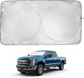 Windshield Sun Shade -Certified 99.87% UVB & 99.02% UVA Car Sun Shade. Award Winning Sunshade - Patented Technology | Compatible for Ford F-250 (2017-2022) | Car Shades by Kinder Fluff