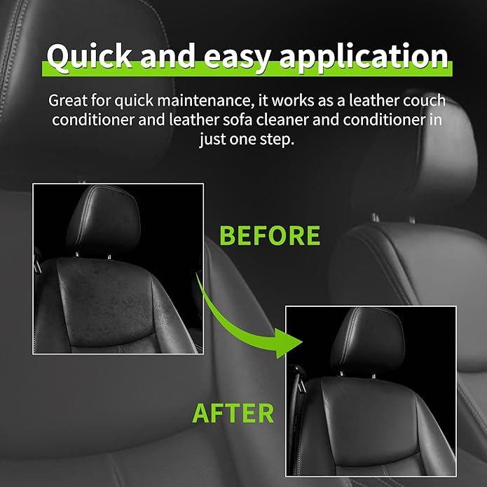Leather Cleaner and Conditioner Cream Care Kit for Car Interiors Seats,Couches,Purses,Bags,Jackes,Boots
