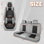 Car Seat Covers Compatible with Toyota Camry 2012-2026 Durable Waterproof Automotive Seat Covers Stretchable Fabric Material,Airbag Compatibility,Premium Nappa Leather(Black Gray,Full Set with Pillow)