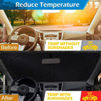 Custom Car Windshield Sun Shade, Personalized Foldable Front Window Sun Visor Protector Shield with Your Customized Photo Text Logo Design, Fits Most Sedans, SUVs, Vans, MPV, Trucks (Large)