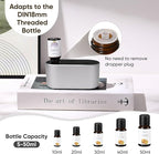 Waterless Diffuser for Essential Oil, Battery Operated Scent Air Aromatherapy Diffuser, Mini Aroma Diffusers with 3 Intermittent Mist Modes, Cycle Start for Home Office Bedroom - Silver