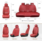 Coverado Car Seat Covers Front Seats, Seat Covers for Cars, Car Seat Protector, 2-Pack Car Seat Cushion Nappa Leather, Waterproof Seat Covers Carseat Cover Universal Fit for Most Cars Trucks(Red)