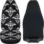 Halloween Bat Car Seat Covers 2 Pcs Breathable Front Seat Cover Stretch Polyester Fabric Cover Easy to Install Car Accessories Universal for Cars Truck SUV Van