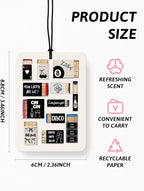 Black Preppy Car Air Freshener 4 Pcs, Trendy Retro Ace Card Lucky 8 Ball Disco Ball Hanging Air Freshener for Cars Closet Drawer Books, Girly Car Accessories Mirror Decor for Women