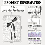 Retro Black Coquette Bow Lavender Car Air Freshener 3 Pcs, Cute Girly Cherry Ribbon Lips Air Freshener Hanging Decor for Cars Closet Drawer Books, Vintage Accessories Gifts for Women Girls