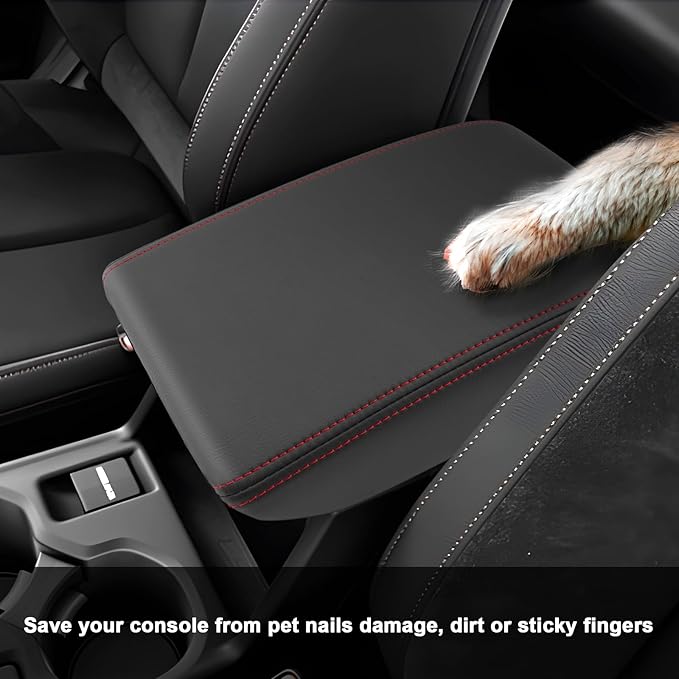 SXCY for 2025 Forester Armrest Cover for Forester 2025 Accessories [Not for 2026 Forester Updated Center Console] 2025 Forester Center Console Cover 2025 Forester Middle Console Cover (Red Line)