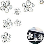 6 Pack Bling Bling Crystal Car Air Fresheners Vent Clips for Women, Bling Car Vent Clip with Reuseable Scent Refills, 3 Sizes (Silvery)
