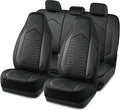 Skechers Memory Foam Car Seat Covers, Leather High Back Seat Covers Quilting Design,Waterproof Sports Car Seat Covers Full Sets,Airbag Compatible, Universal Fit for Most Cars, SUVs,Trucks,Black