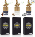 Ikeda Car Air Freshener, Hanging Essential Oil Diffuser For Automotive, 45+ days Long Lasting Fragrance, Includes: Dark Night and Coconut and New Car (10ml Pack of 3)