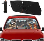 Socira Funny Raccoon Car Windshield Sunshade Umbrella Foldable Visor Umbrella Sun Shade Cover Racoon Sunshade Front Window Cover Raccoon Car Accessories Blocks Uv Rays (57" X 30")