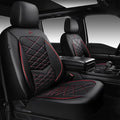 CAR PASS Luxury Nappa Leather Front Seat Covers, Water Resistant 3D Foam Seat Covers with Lumbar Support, Breathable Auto Seat Cover Airbag Compatible Universal Fit for Sedan SUV Van Truck, Black Red