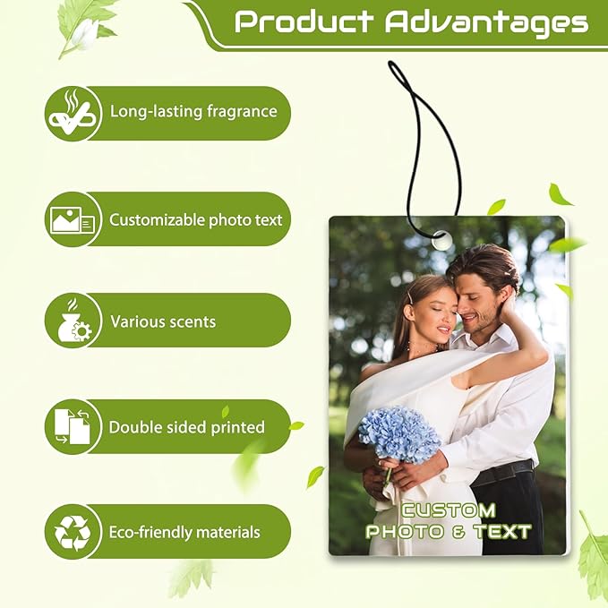 Custom Air Fresheners with Picture, Personalized Air Freshener for Cars, Customized Photo Gift with Scents for Family and Lovers