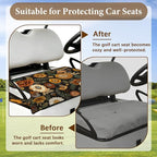 Orange Golf Cart Seat Covers, Flower Golf Cart Seat Towel Blanket Club Car for Golf Lover, Golf Cart Accessories, Keep Seat Comfortable and Cool for 2-Seat Golfs Carts,Gifts for Christmas Thanksgiving
