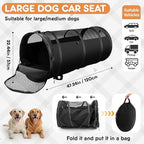 Abbylike Dog Crate for Car, Pet Travel Tube Car Crate Large Kennel, Pet Containment Barrier Mesh Tube with Seat Belt Storage Bag, 47" x 24" Soft Cage for Large Medium Dogs Long Travel Trips